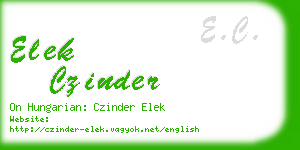 elek czinder business card